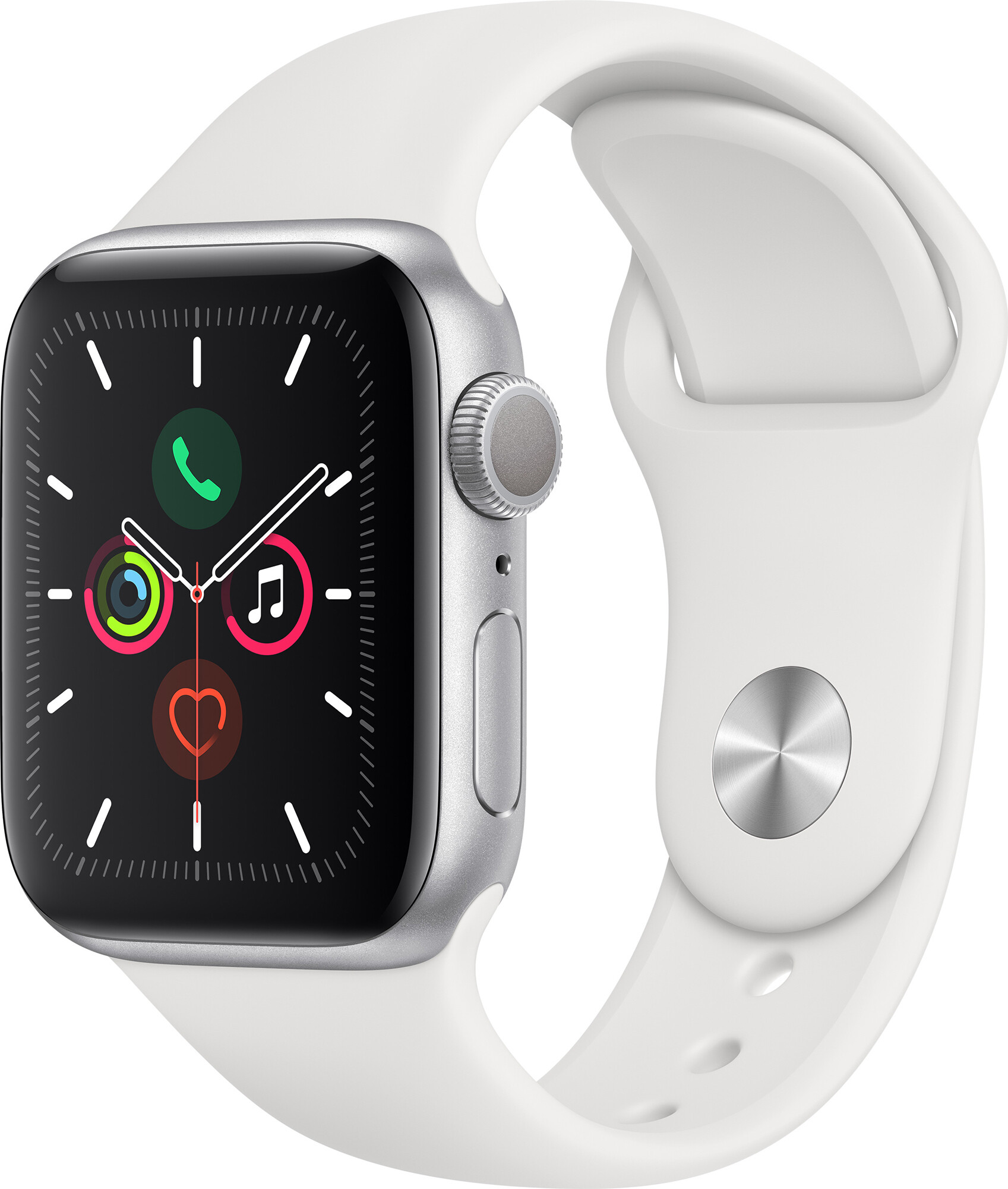 Apple Watch Series 5 GPS 40mm Silver Aluminum w. White b.- Silver Aluminum (MWV62) б/у